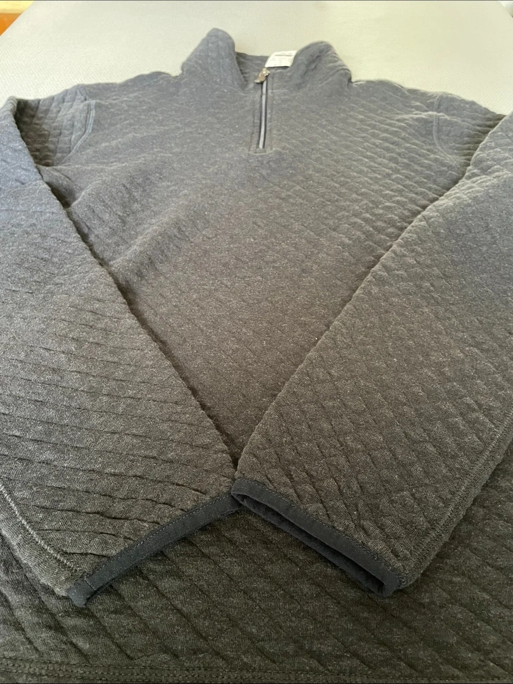 New J. Crew Factory Men's Quilted 1/4 Zip Blue Pullover Size Medium